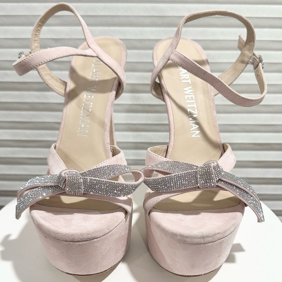 🌹STUART WEITZMAN🌹 Sw Mega Bow Platform Pink Sandal Size:9.5B - Picture 5 of 15
